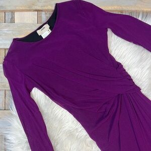 NWT! [Fuzzi] Gorgeous Purple Long Sleeve Ruched Tulle Dress + TV Famous | Medium